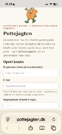 Opret konto-skærm